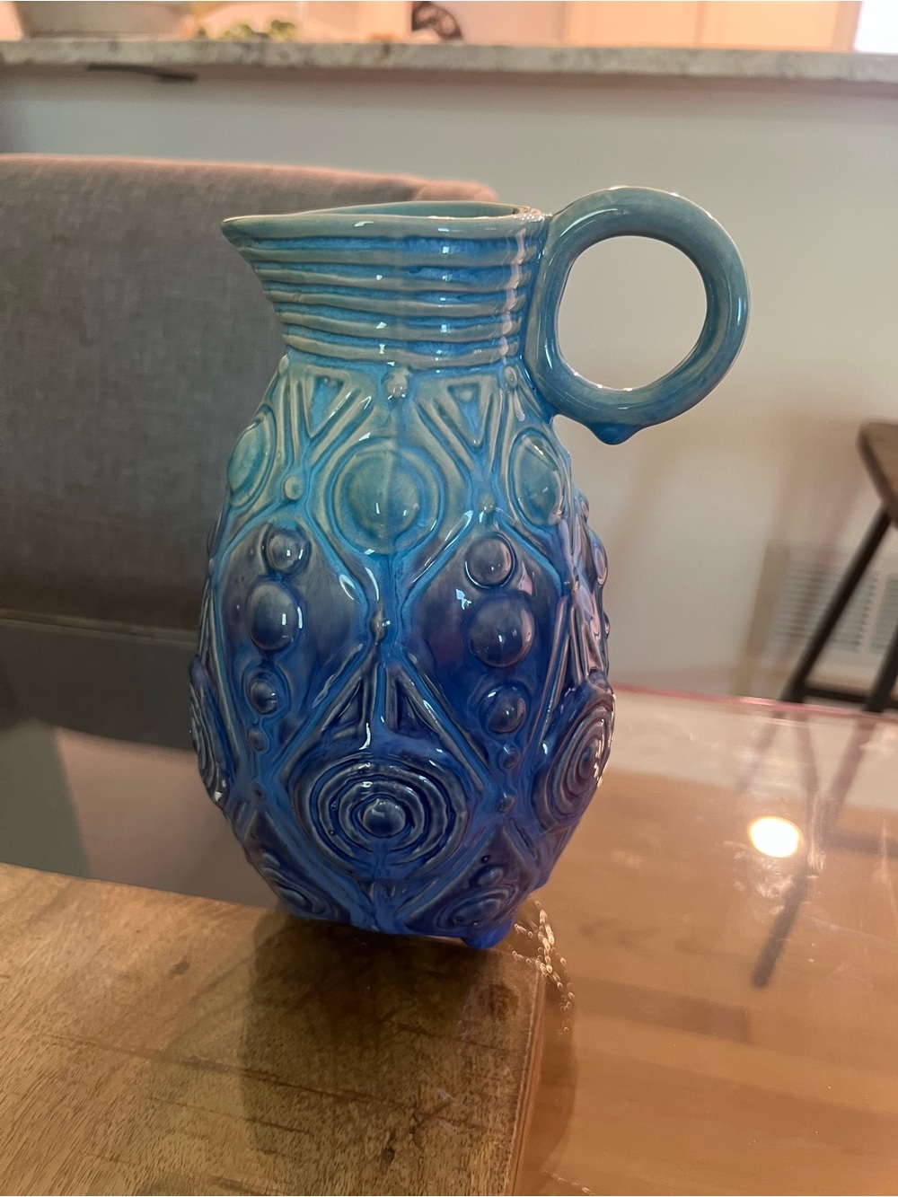Anthropologie ombré footed pitcher, Mediterranean-style jug or vase